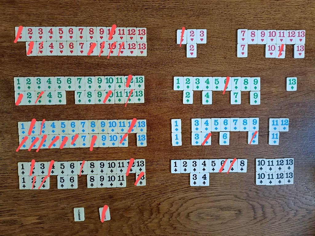 Losse Rummikub stenen RUMMY, 20 cent per stuk, Een of twee spelers, Ophalen of Verzenden, Gebruikt, Hema