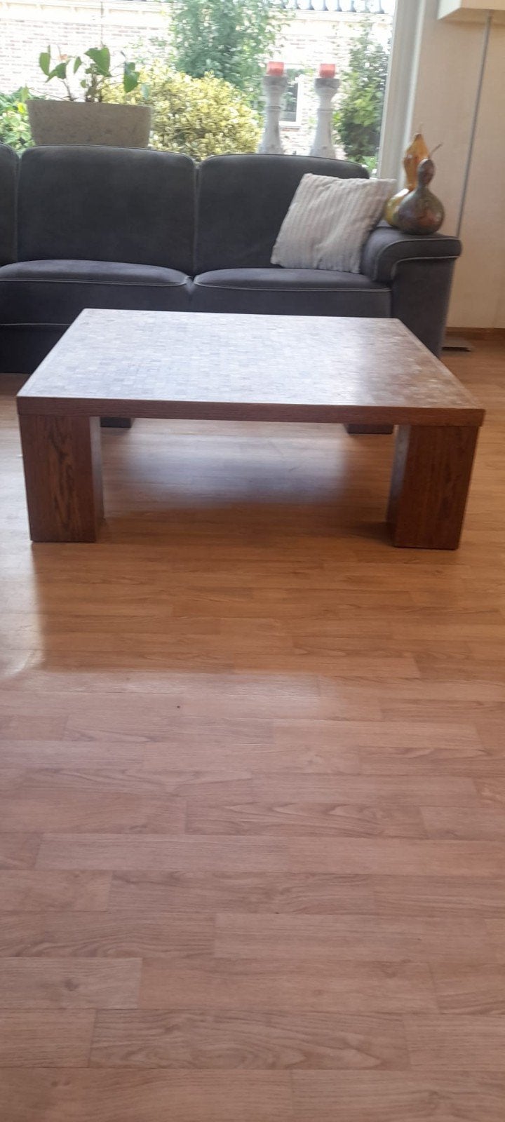 Mooie grote salontafel, Ophalen, Gebruikt, 50 tot 100 cm, Vierkant