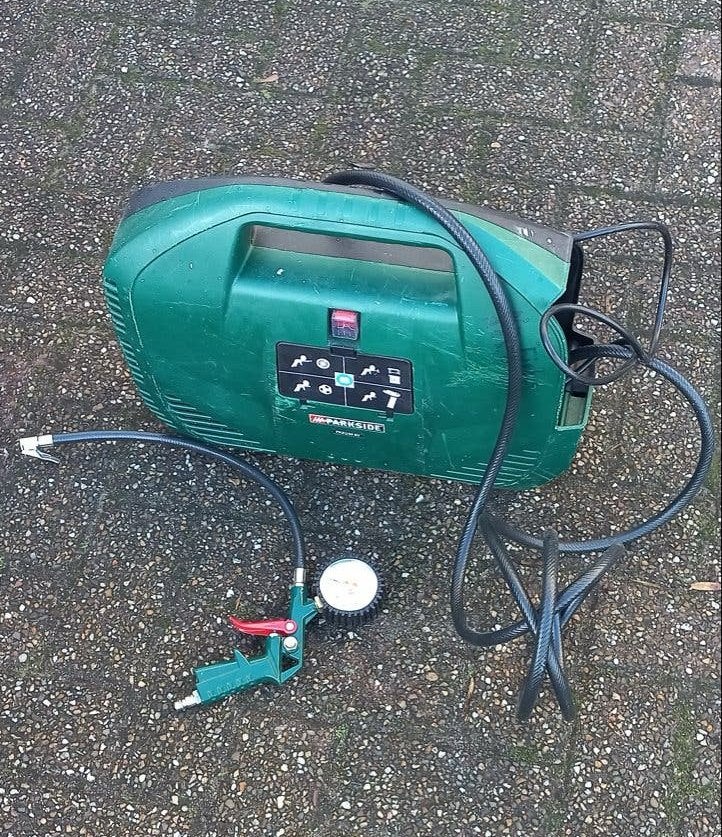 Parkside Draagbare Compressor PKZ 180 B2, Ophalen, Gebruikt, 6 tot 10 bar, Minder dan 200 liter/min