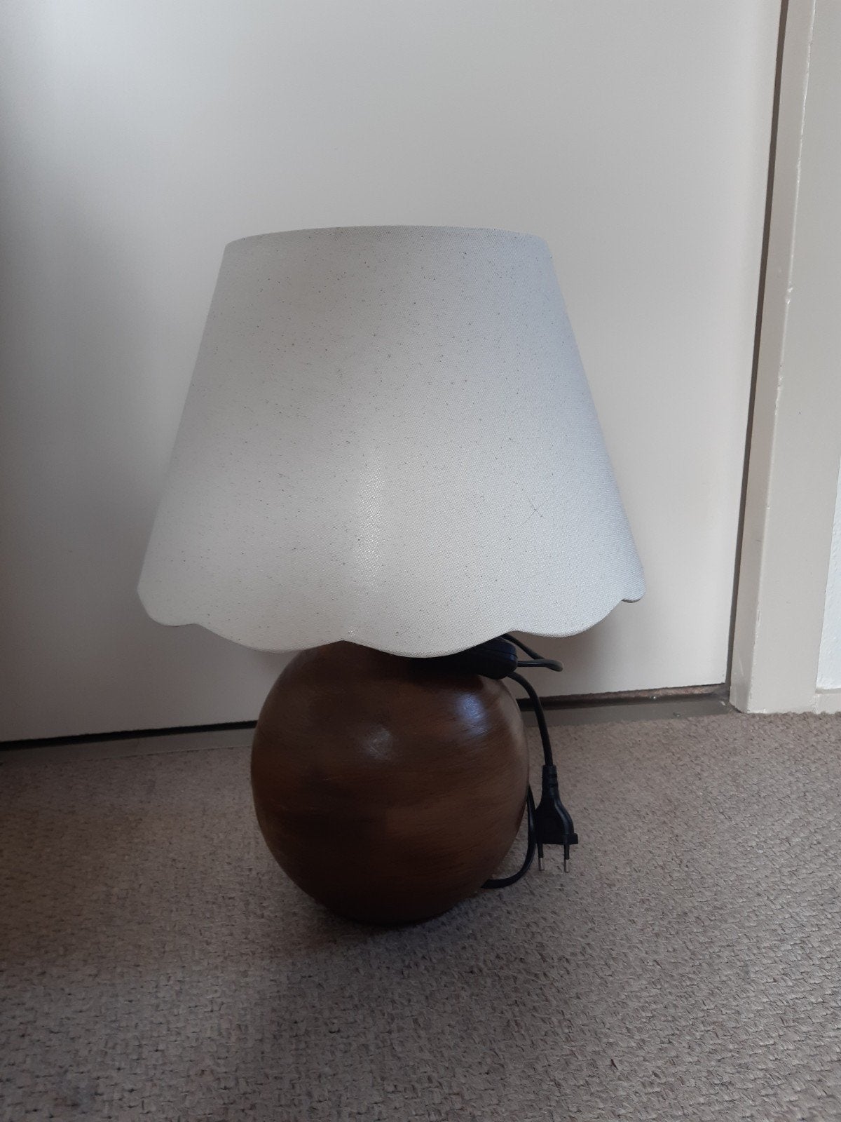 Schemerlamp houten bolvoet 40CM H, Ophalen of Verzenden, Schemerlamp