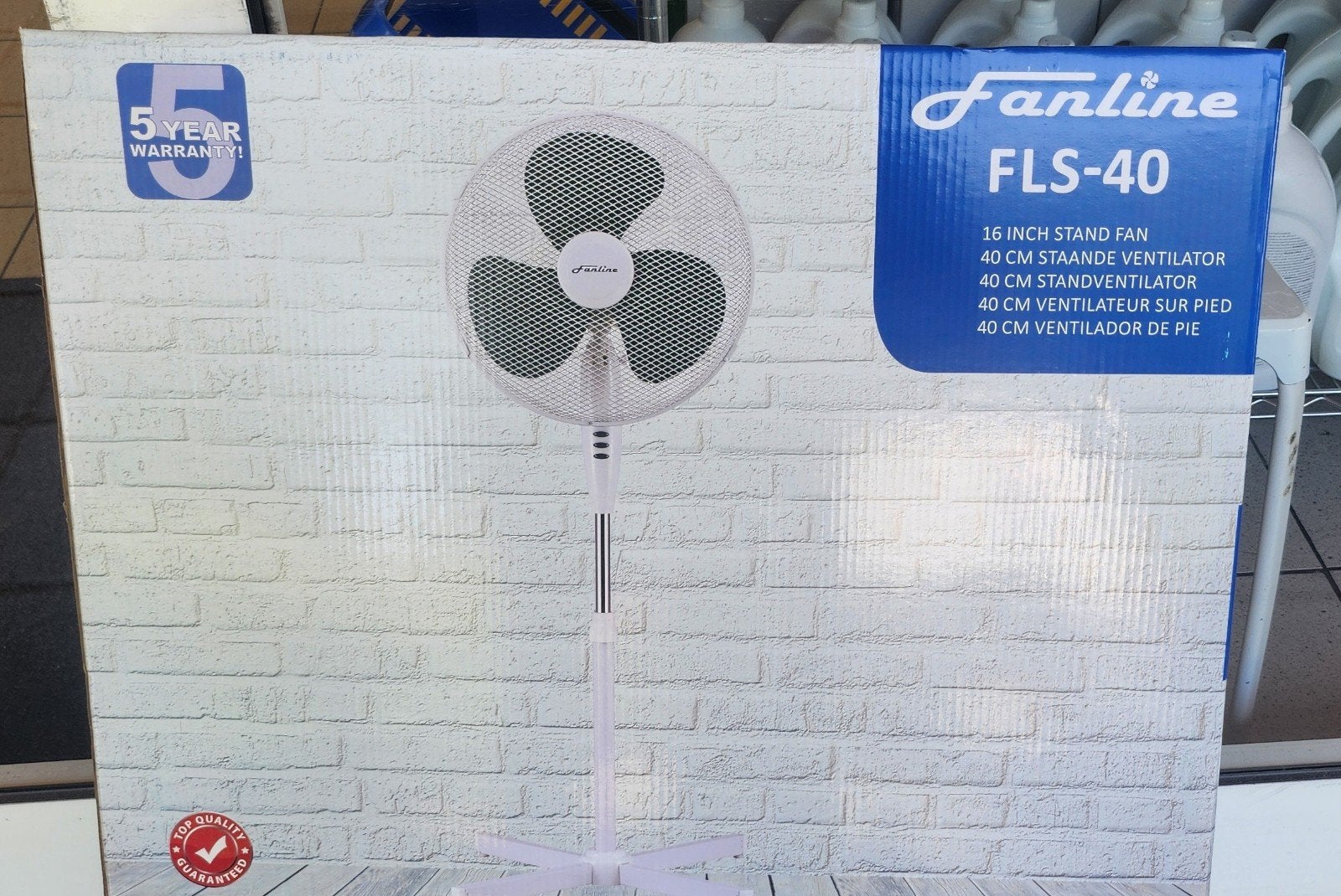 Fanline FLS-40 Statiefventilator - 40 cm - Nieuw in doos, Witgoed en Apparatuur, Ventilatoren, Nieuw, Statiefventilator, Ophalen of Verzenden