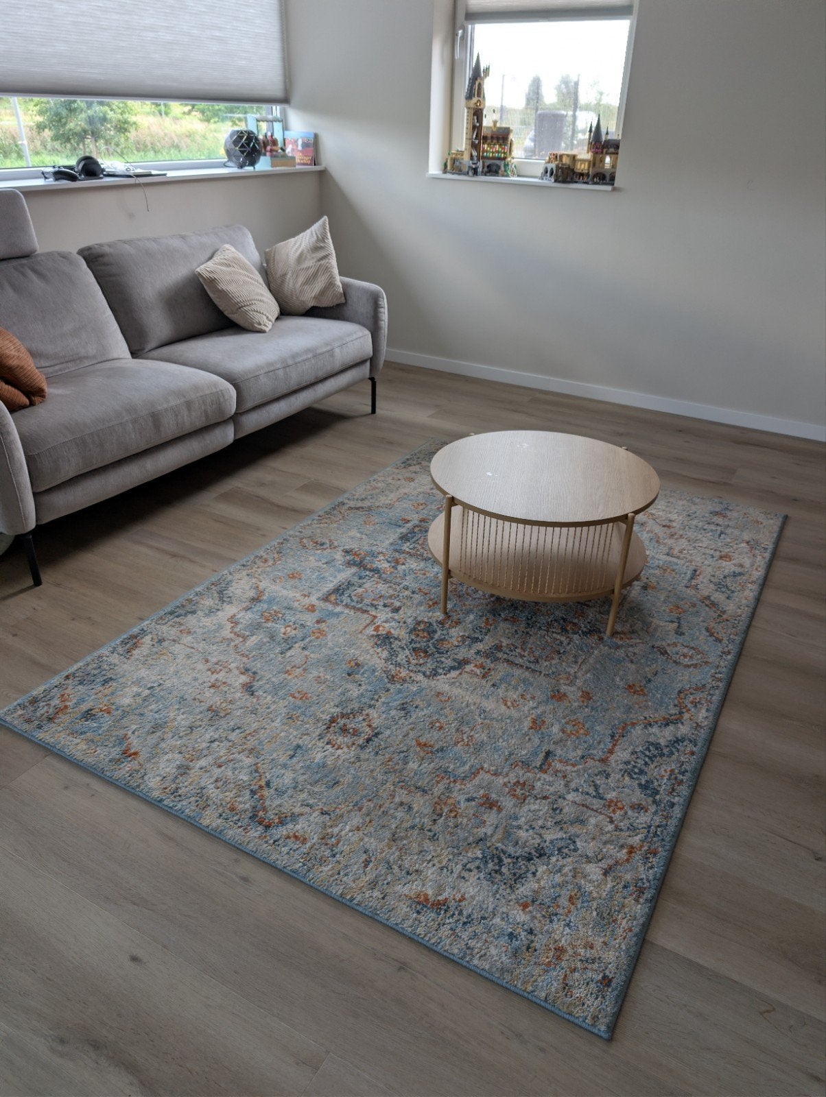 IKEA Overlund Vloerkleed - Blauw/Beige, 160x235 cm, Ophalen, Blauw, 150 tot 200 cm, 200 cm of meer