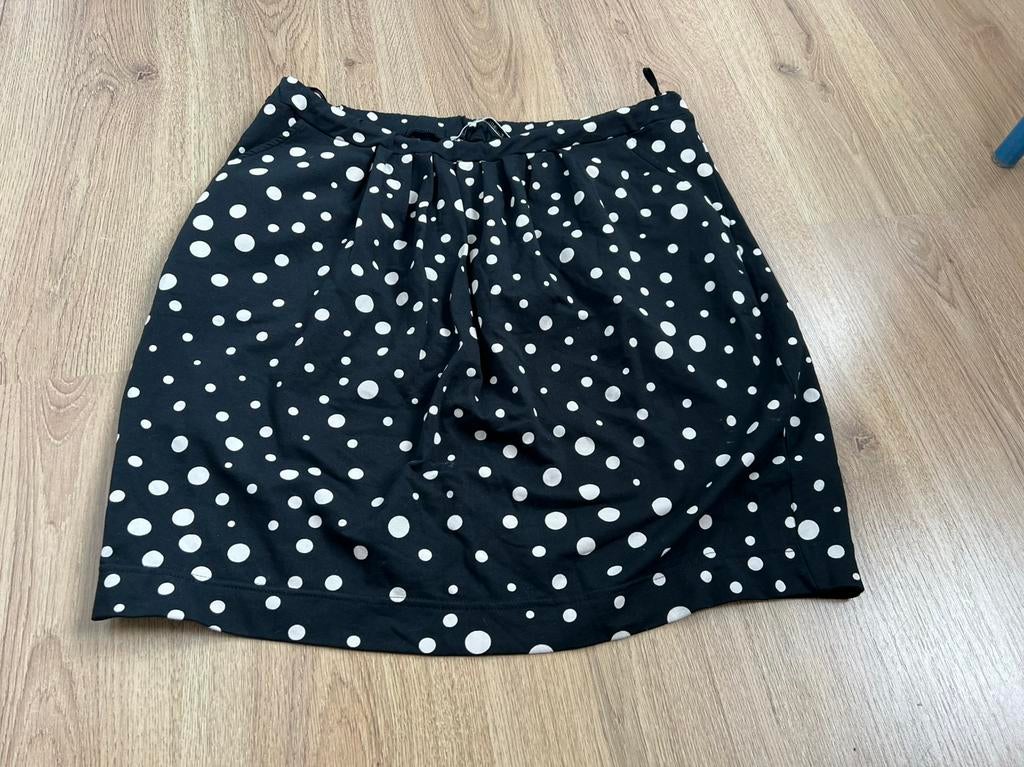 Cora kemperman zwart wit stippen rokje xl biologisch katoen, Zwart, Maat 46/48 (XL) of groter, Ophalen of Verzenden, Zo goed als nieuw