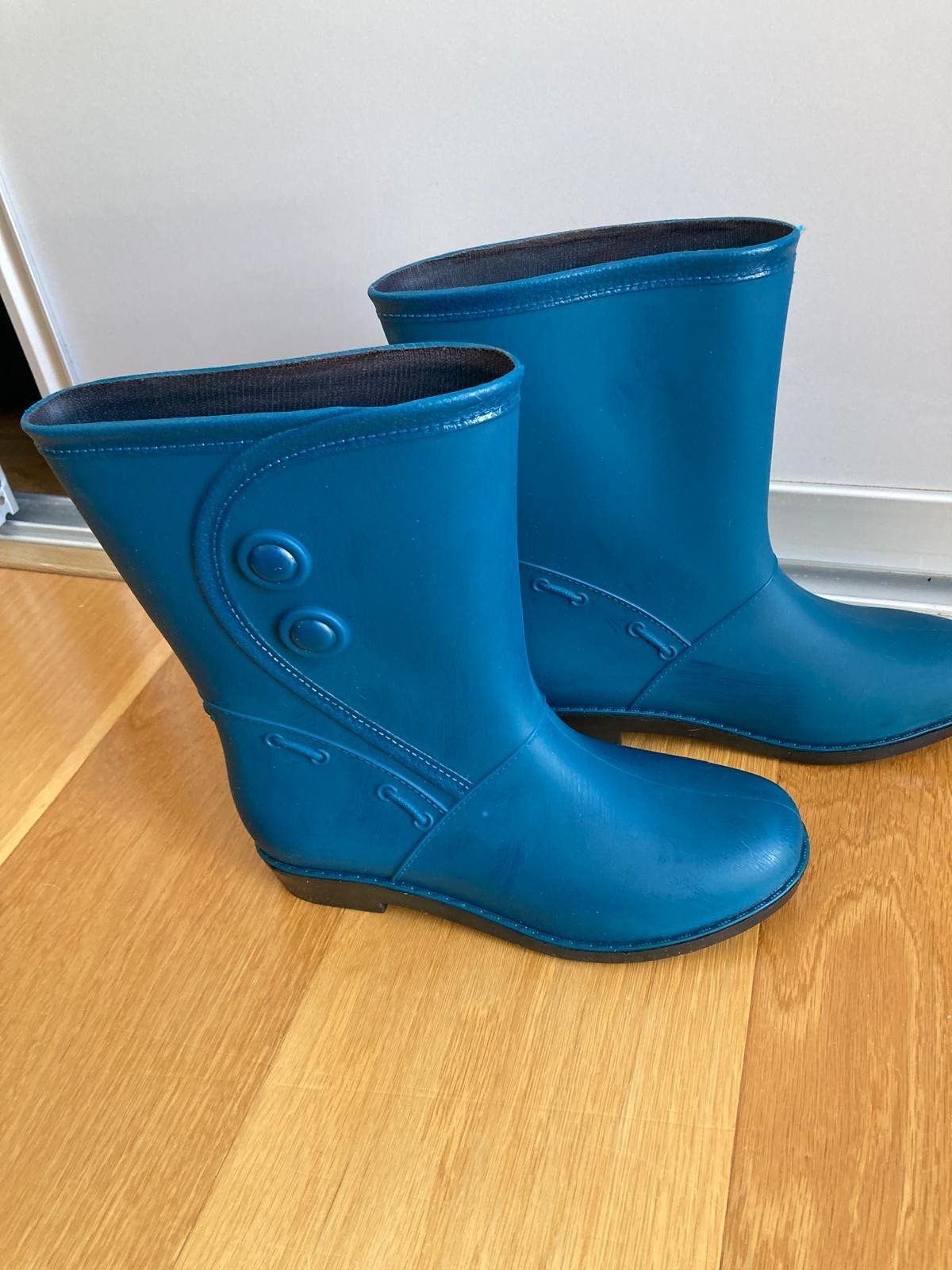 Blauwe regenlaarzen, maat 39, Ophalen, Zo goed als nieuw, Blauw, Regenlaarzen