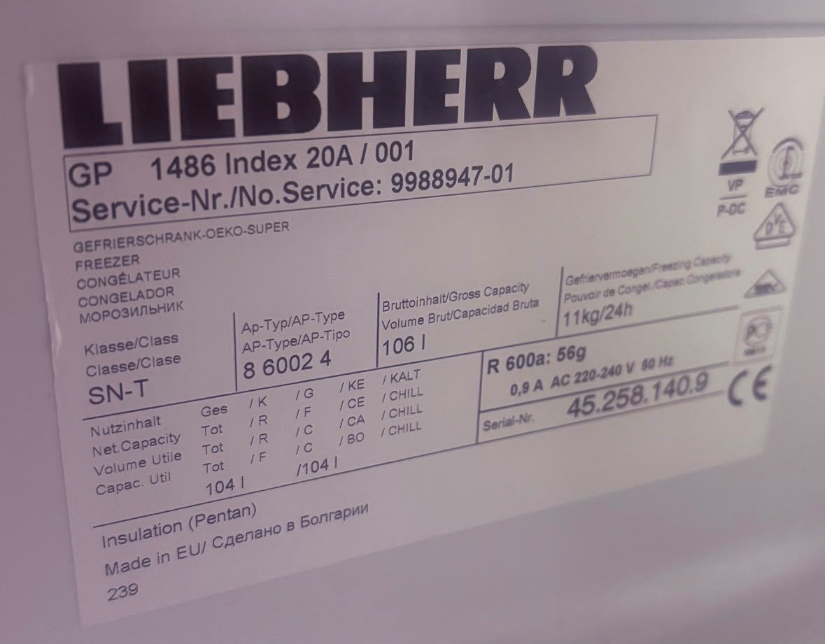 Liebherr Premium GP 1486 vriezer - No Frost - 4 lades, Witgoed en Apparatuur, Ophalen, Zo goed als nieuw, 60 tot 90 cm