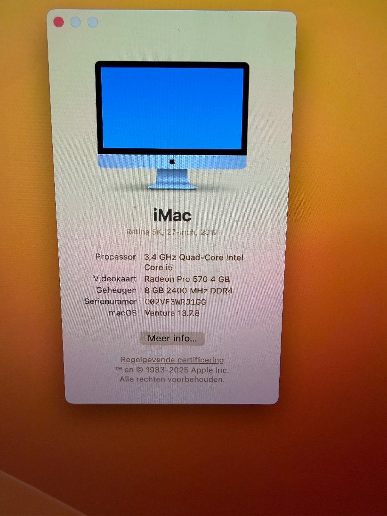 Imac 27inch 2017 l compleet met toetsenbord en muis, Computers en Software, Ophalen, IMac, Zo goed als nieuw, 27 inch