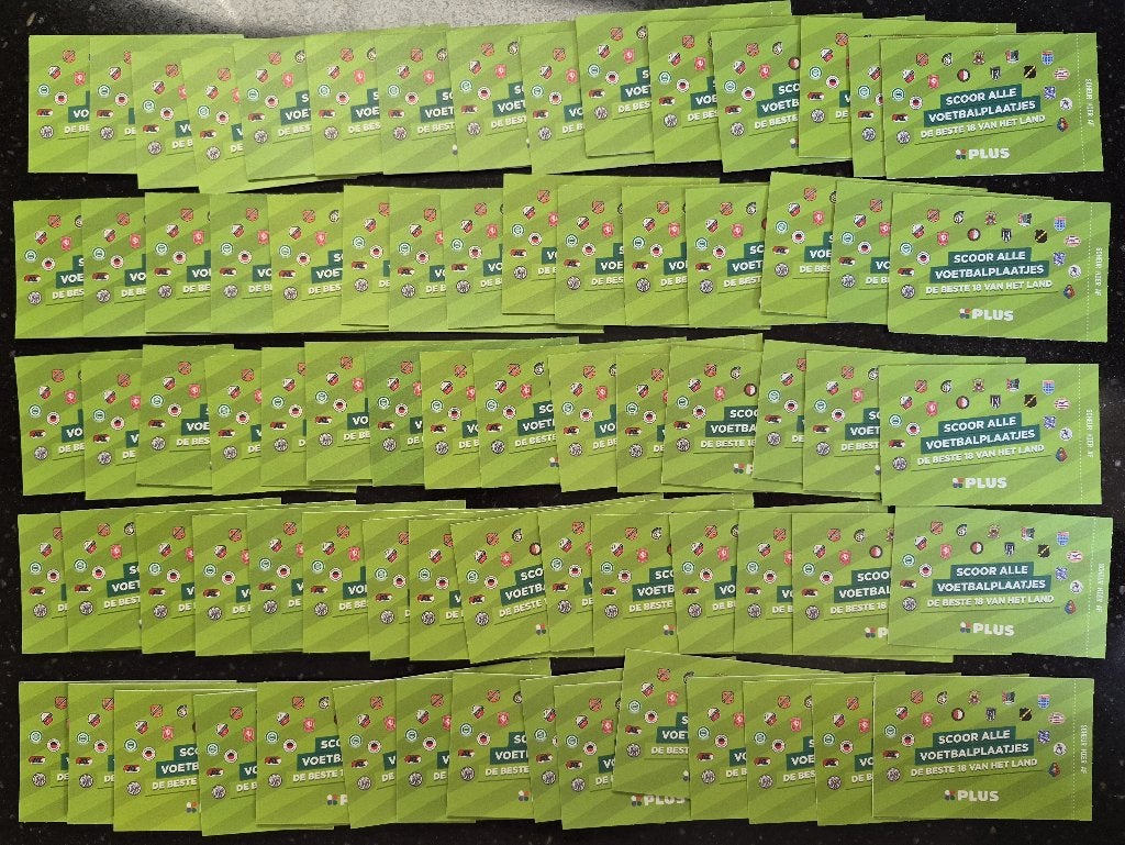 60 SETS VOETBAL PLAATJES PLUS, Verzamelen, Plus, Ophalen of Verzenden