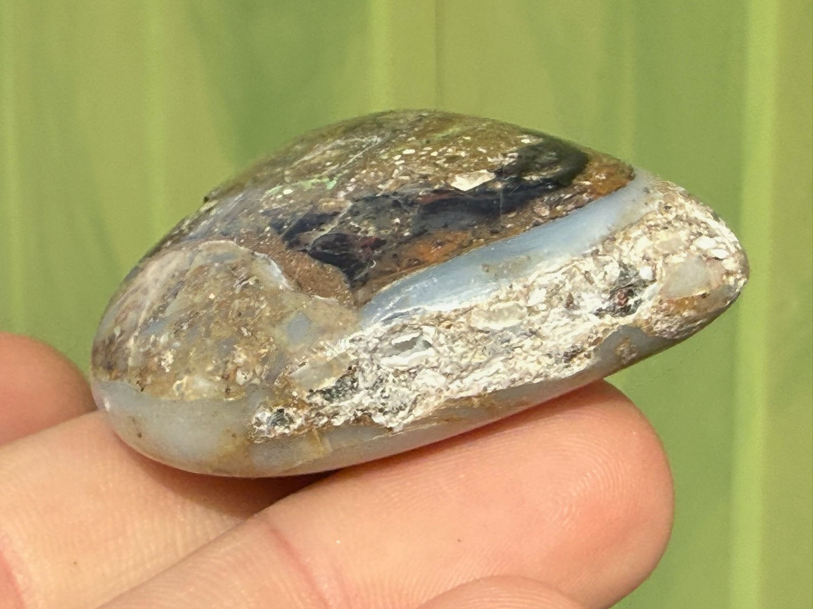 Opaal hart uit Peru mineralen edelstenen, Ophalen of Verzenden, Mineraal