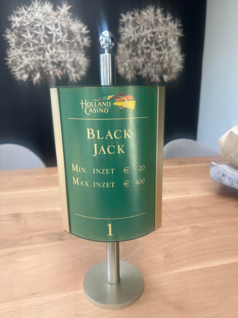 Blackjack tafel aanduiding Holland Casino Scheveningen, Verzamelen, Overige Verzamelen, Ophalen of Verzenden, Gebruikt