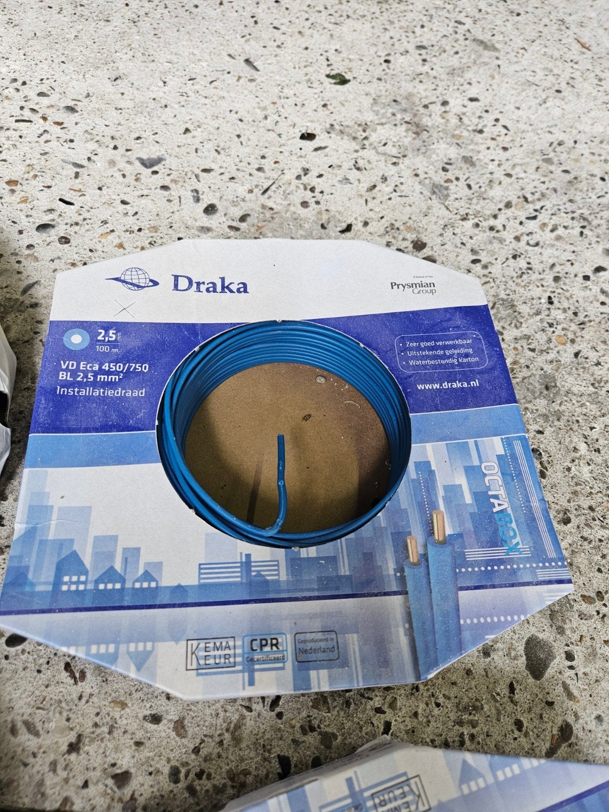 Installatiedraad Draka VD Eca 2.5mm² en 1.5mm², Ophalen, Nieuw, Kabel of Snoer