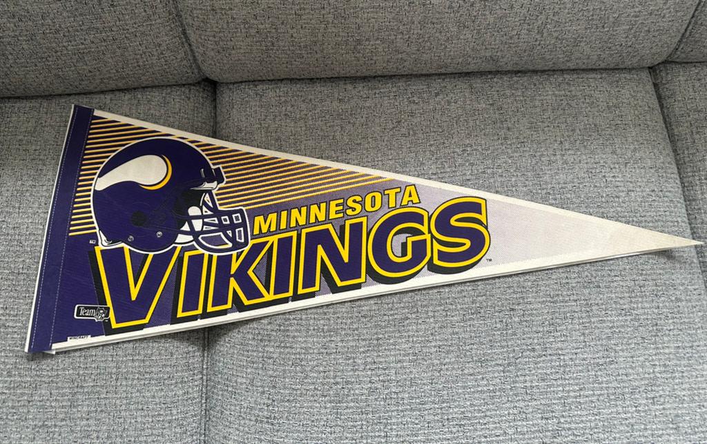 Vintage banner Minnesota Vikings 90’s, Ophalen of Verzenden, Buitenlandse clubs
