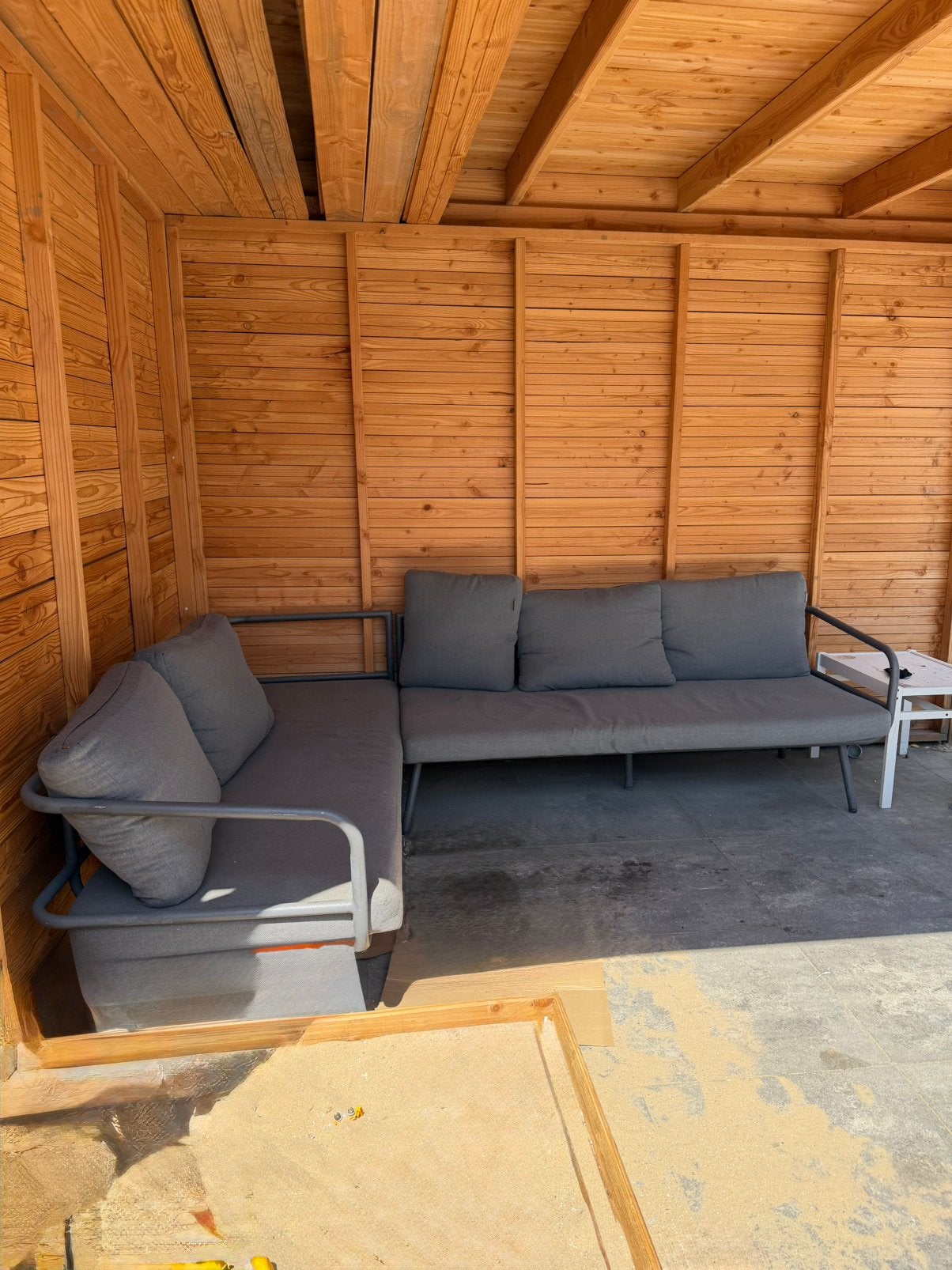 L vorm tuinmeubel, Ophalen, 5 zitplaatsen, Zo goed als nieuw, Loungeset