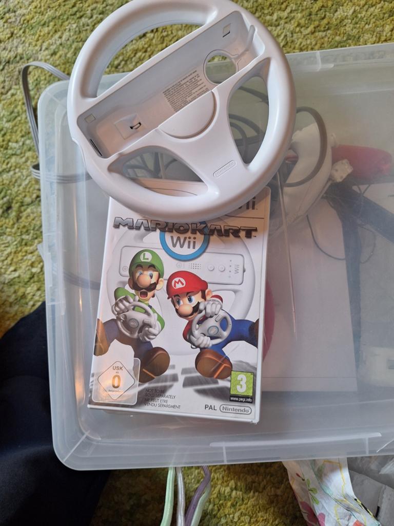 Wii mario karts met stuur, Ophalen, Zo goed als nieuw, Met 1 controller
