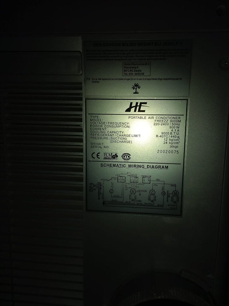 Mobiele airco T.e.a.b. Come's as it is, Ophalen, Gebruikt, Minder dan 60 m³, 3 snelheden of meer
