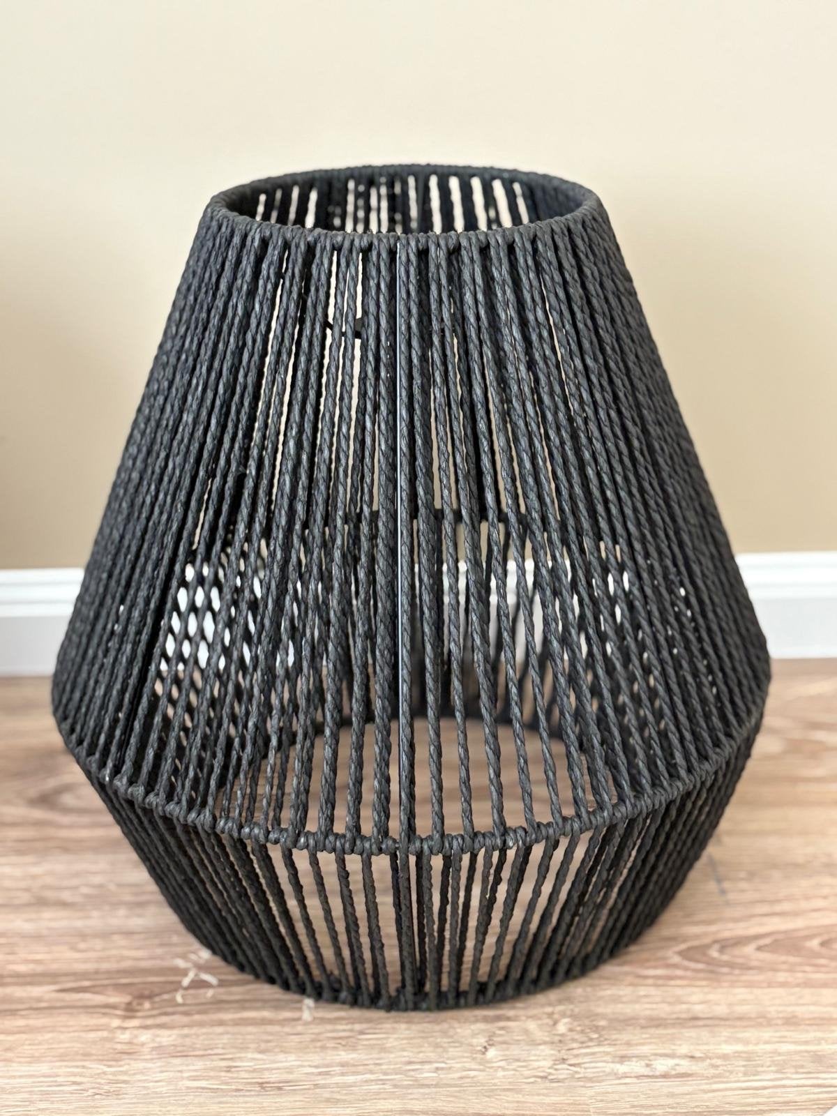 lampenkap -zwarttouw, Huis en Inrichting, Lampen | Lampenkappen, Natuurlijk materiaal, Zwart, Nieuw, Overige vormen
