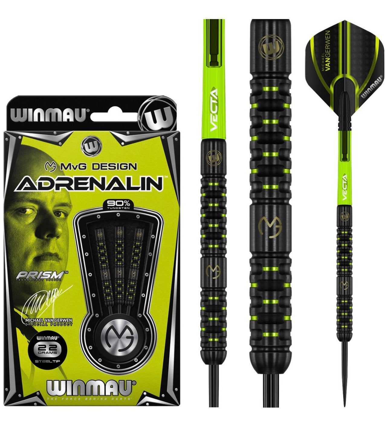 Winmau Michael van Gerwen Adrenalin 90% - Dartpijlen 24 gram, Ophalen of Verzenden, Nieuw, Pijlen