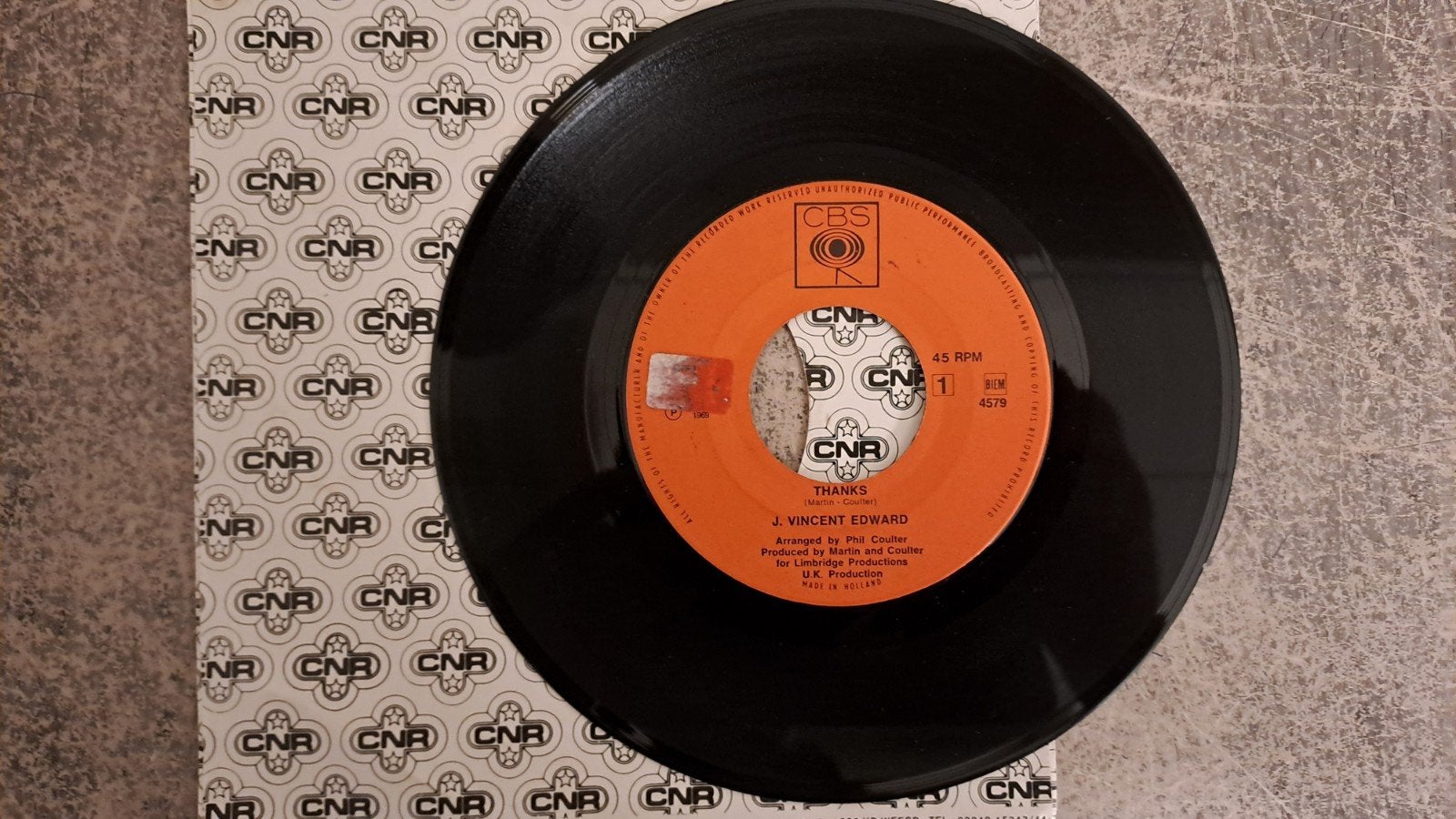 J. Vincent edwards  - thanks, Ophalen of Verzenden, Gebruikt, 7 inch, Pop