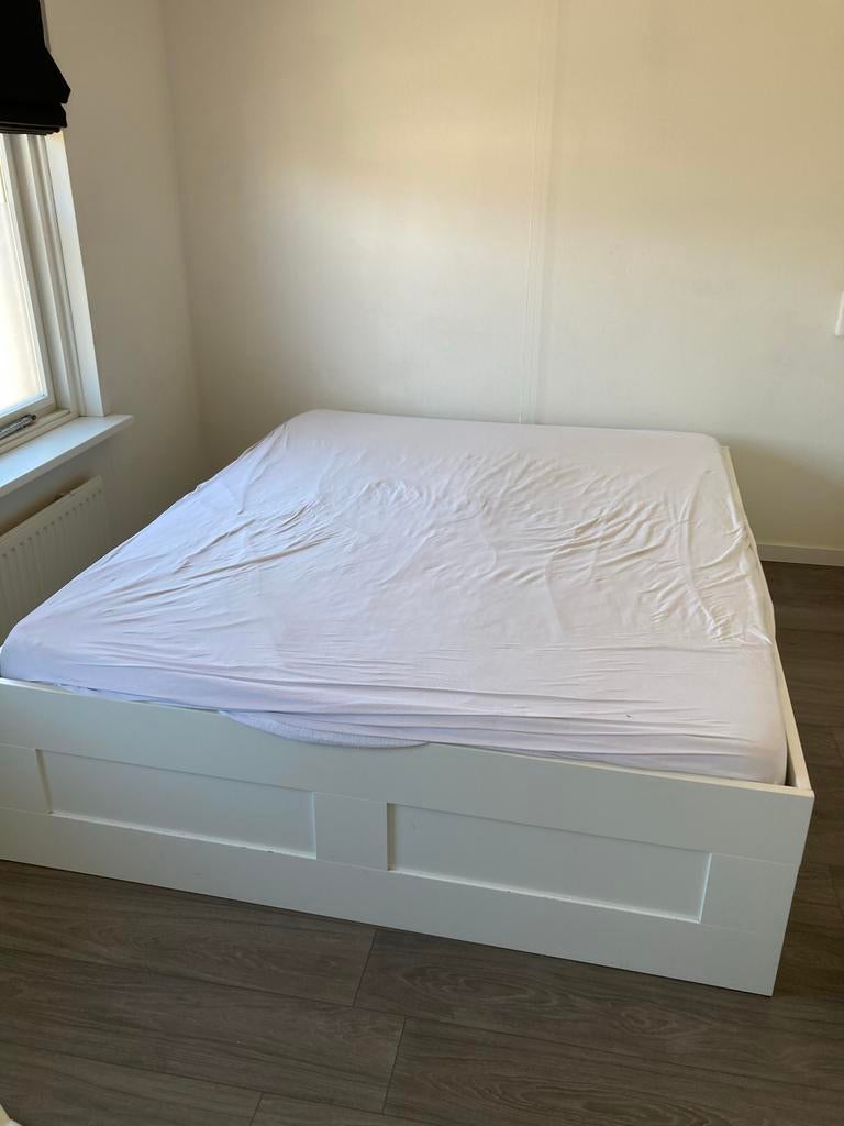 IKEA Malm bed 160x200 (excl. matras), Huis en Inrichting, Slaapkamer | Bedden, Ophalen, Gebruikt, Wit, Tweepersoons