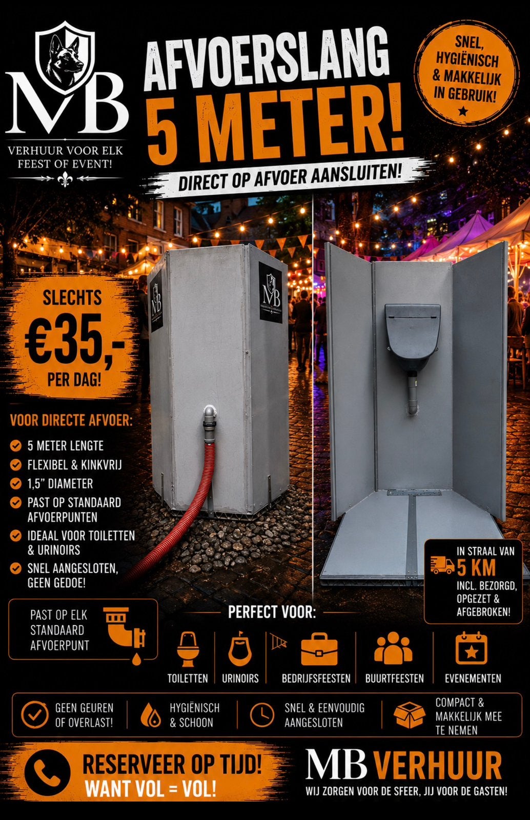 Mobiele Urinoir ditect op afvoer!, Ophalen of Verzenden, Zo goed als nieuw, Overige
