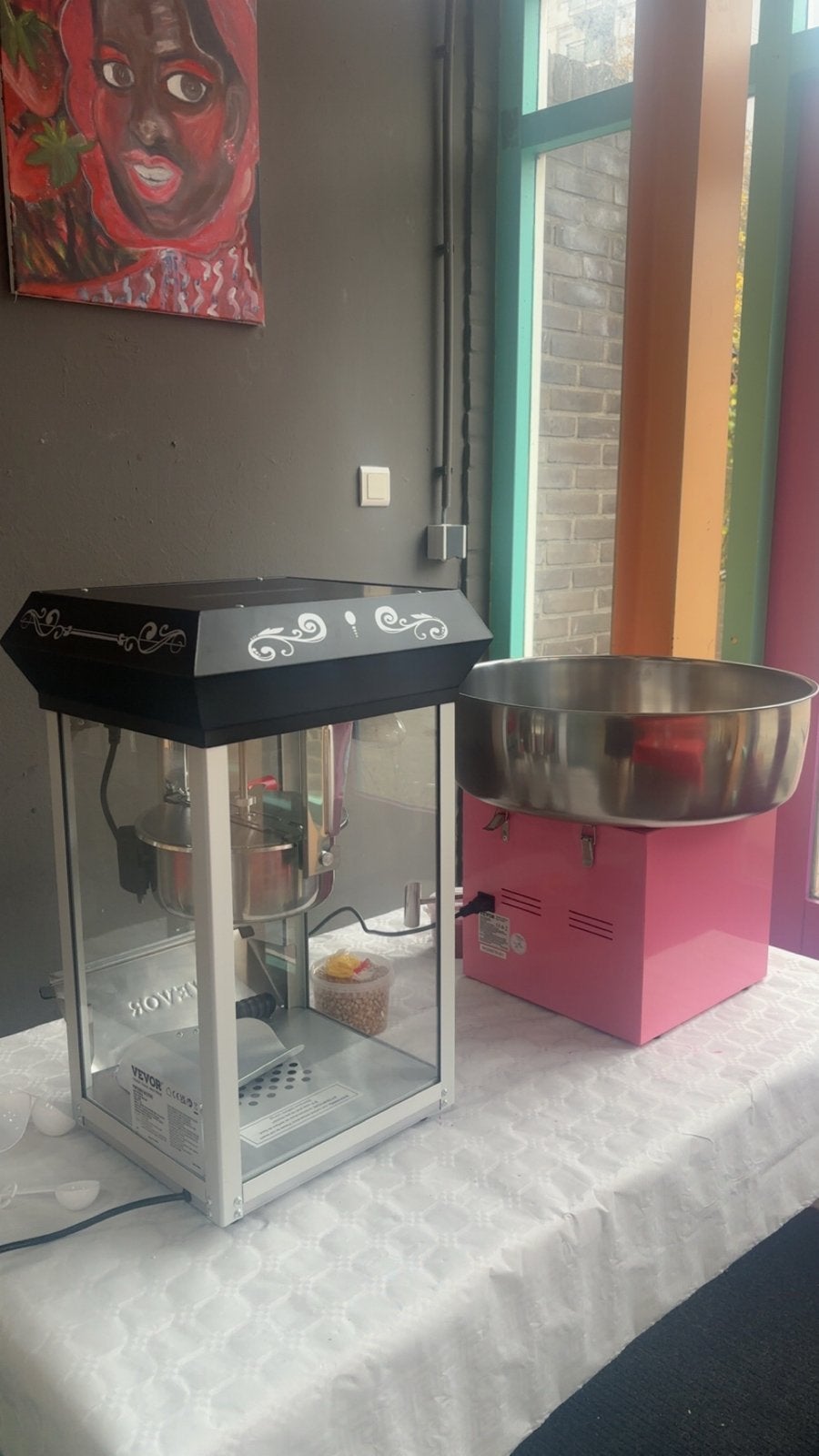 Popcorn- en Suikerspin te huur, Hobby en Vrije tijd, Feestartikelen | Verhuur, Ophalen, Nieuw, Overige