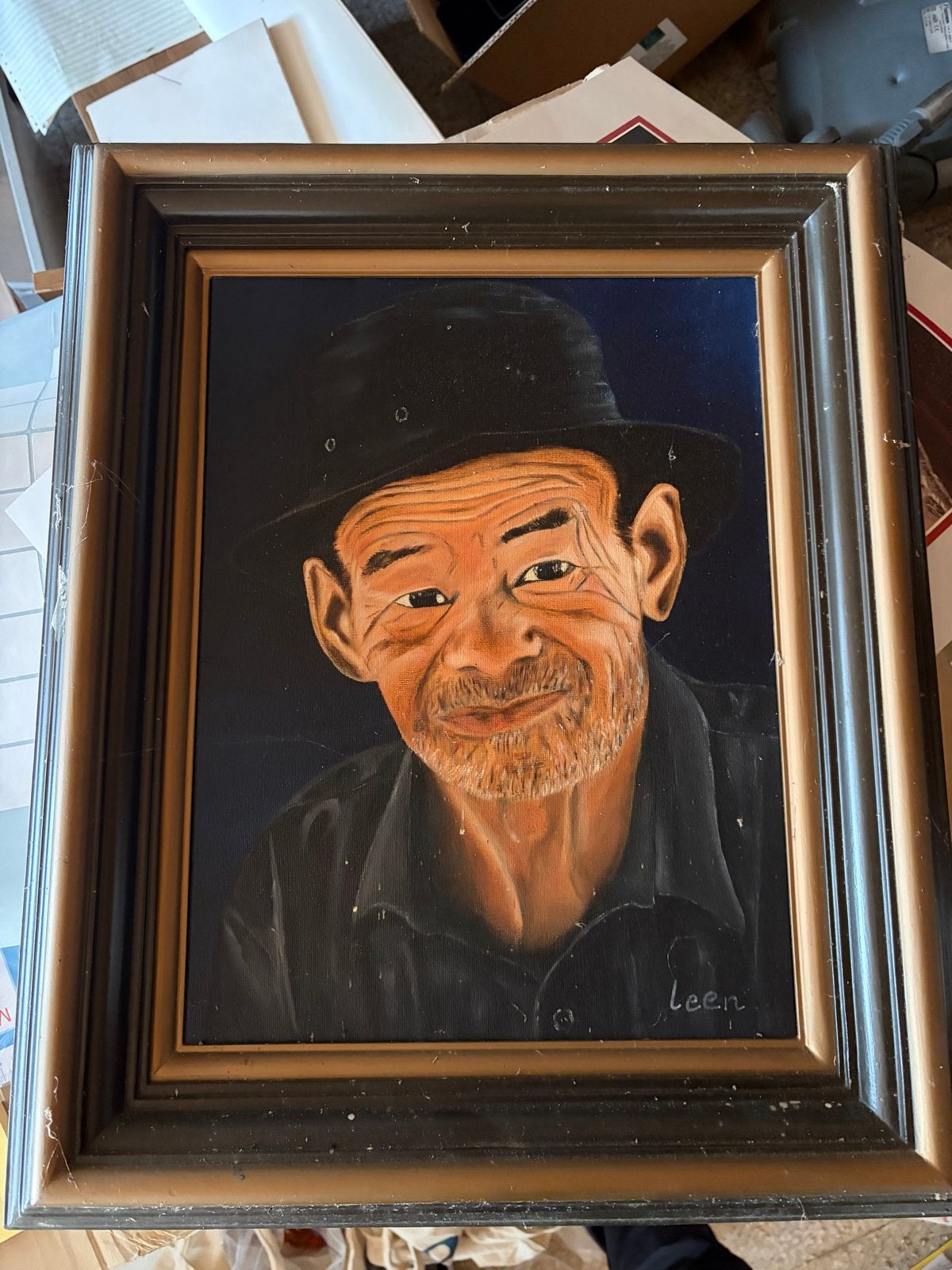 Grote partij ingelijste 3D kunst,decoupage & vintage prenten, Antiek en Kunst, Ophalen, Doek, Portret of Personen, Gesigneerd