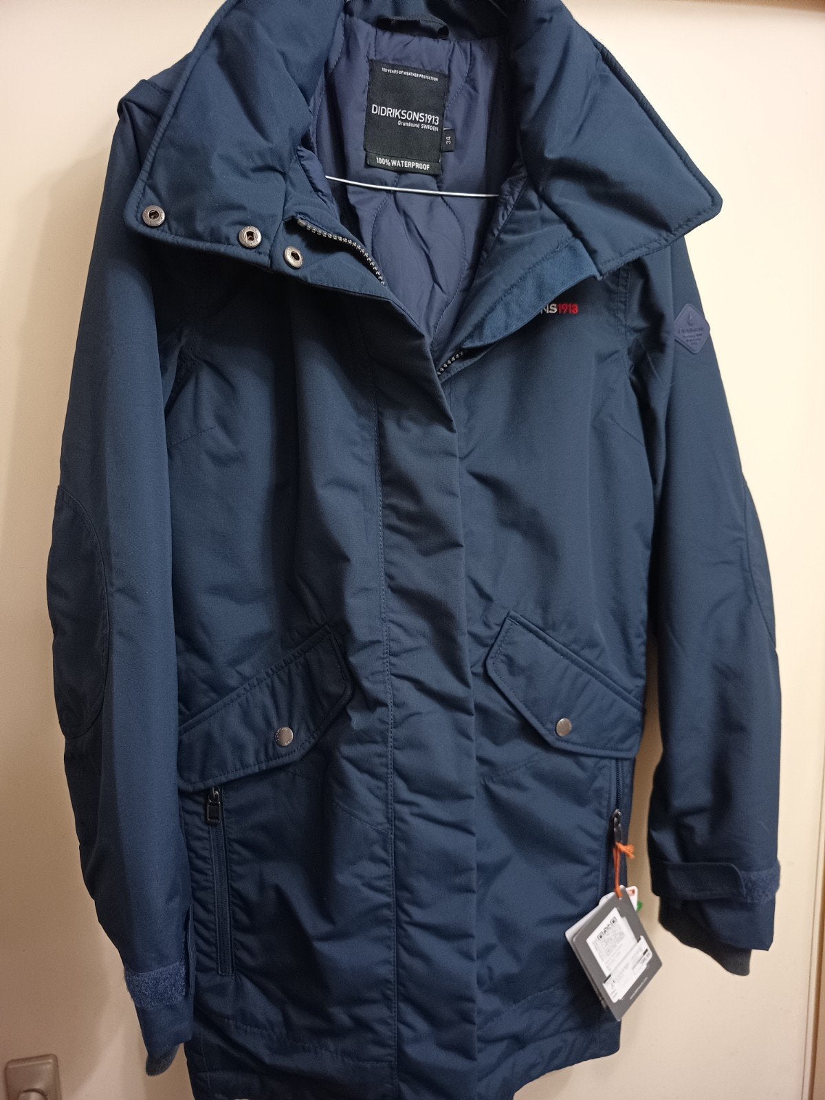 Didriksons Winterjas (Nieuw), Blauw, Nieuw, Ophalen of Verzenden, Maat 34 (XS) of kleiner