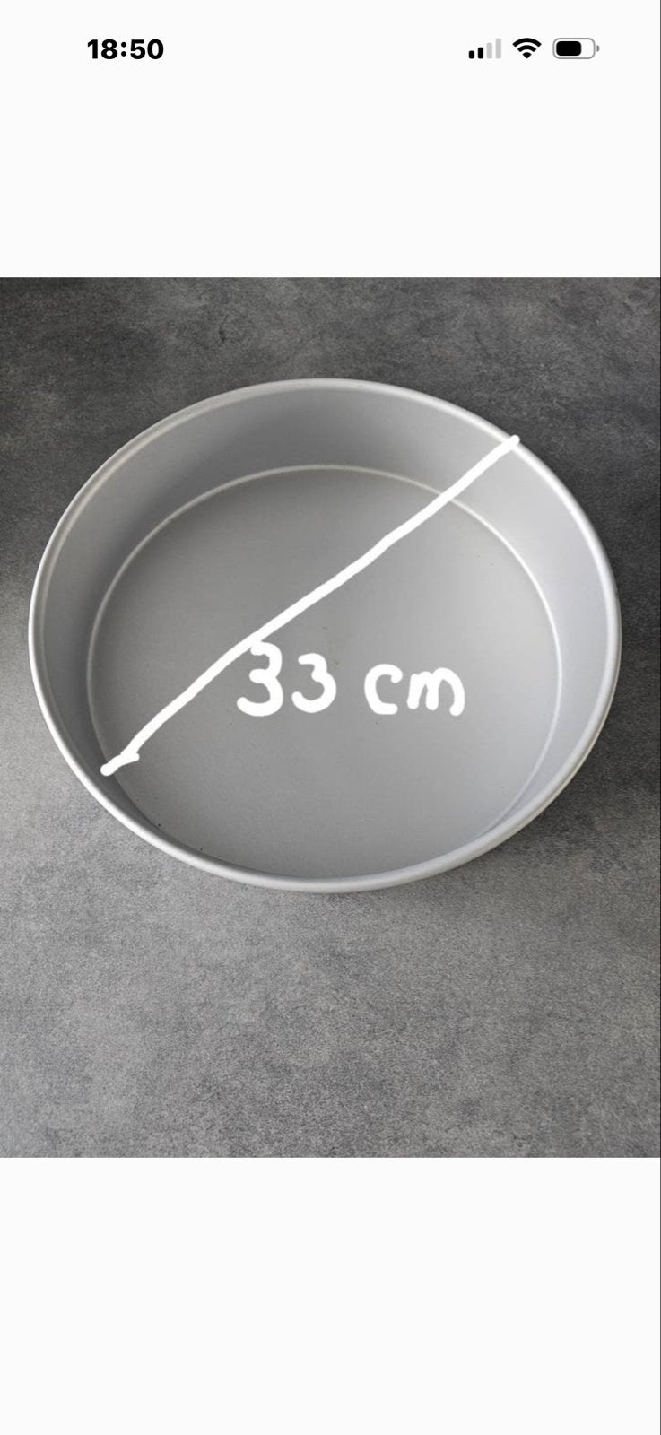 Grote bakblik - 33 cm diameter, Huis en Inrichting, Keuken | Keukenbenodigdheden, Ophalen, Metaal, Grijs, Overige typen