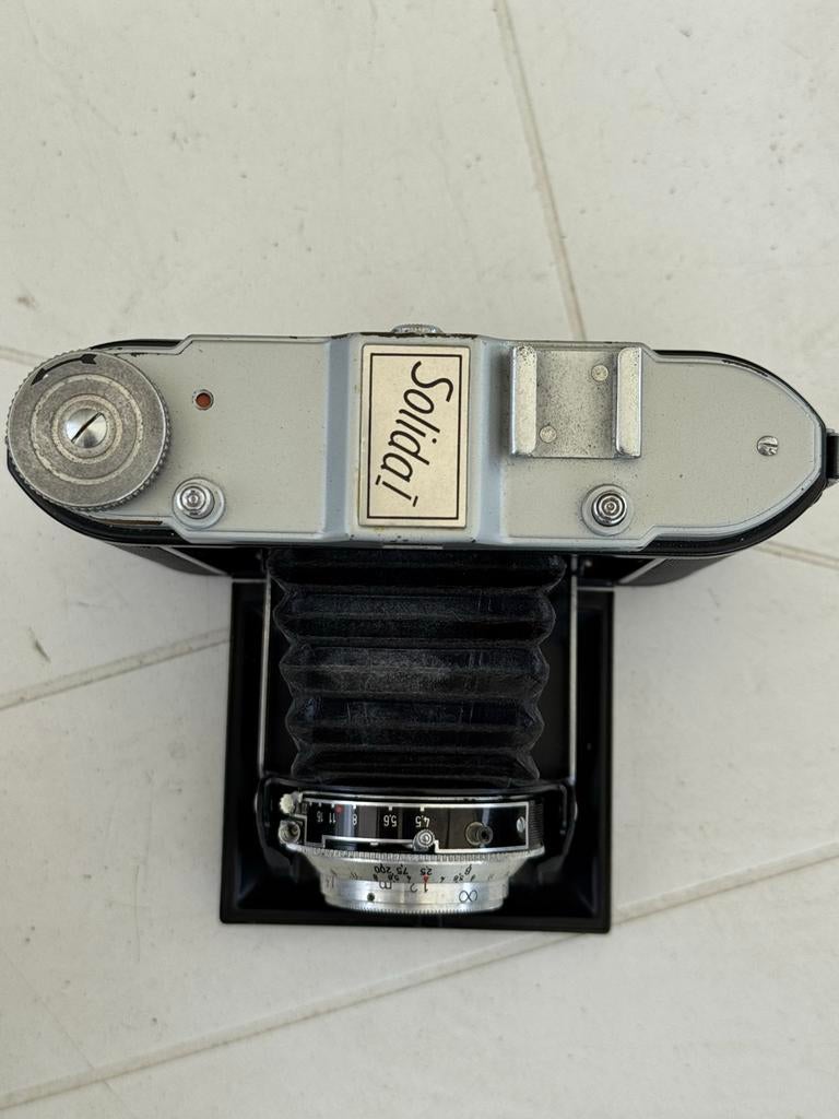 Vintage camera's: Solida en Boxcamera, Audio, Tv en Foto, Fotocamera's Analoog, Ophalen of Verzenden, Gebruikt, Compact, Overige Merken