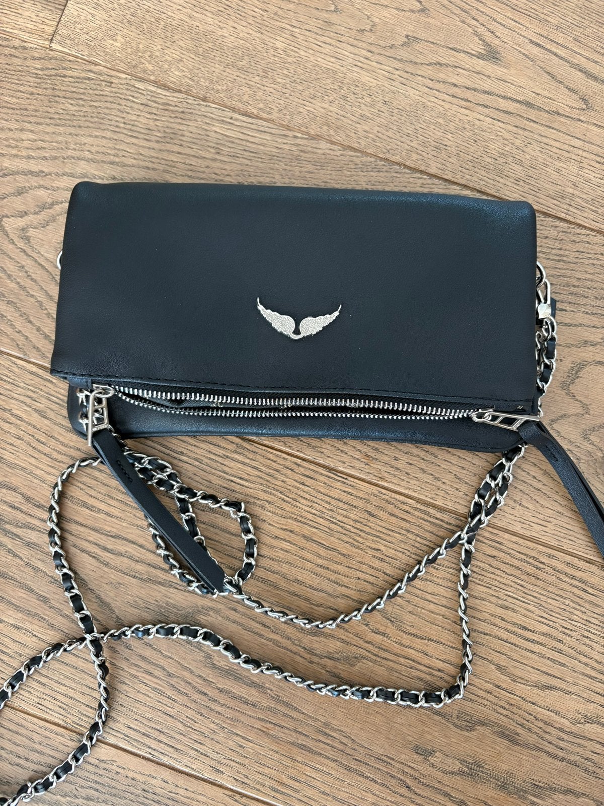 Zadig & Voltaire tasje - Zwart met zilveren ketting, Ophalen of Verzenden, Nieuw, Zwart, Schoudertasje