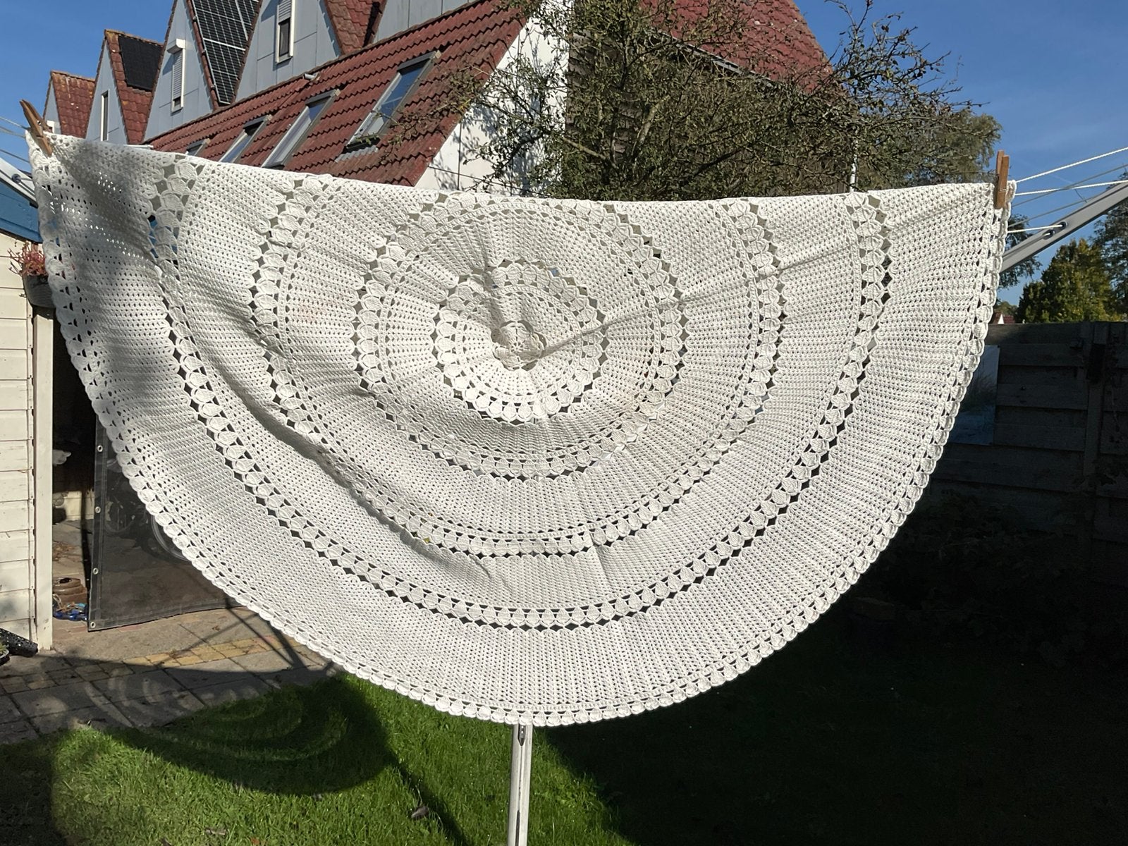 Gehaakt tafelkleed, Huis en Inrichting, Ophalen of Verzenden, Gebruikt, Rond