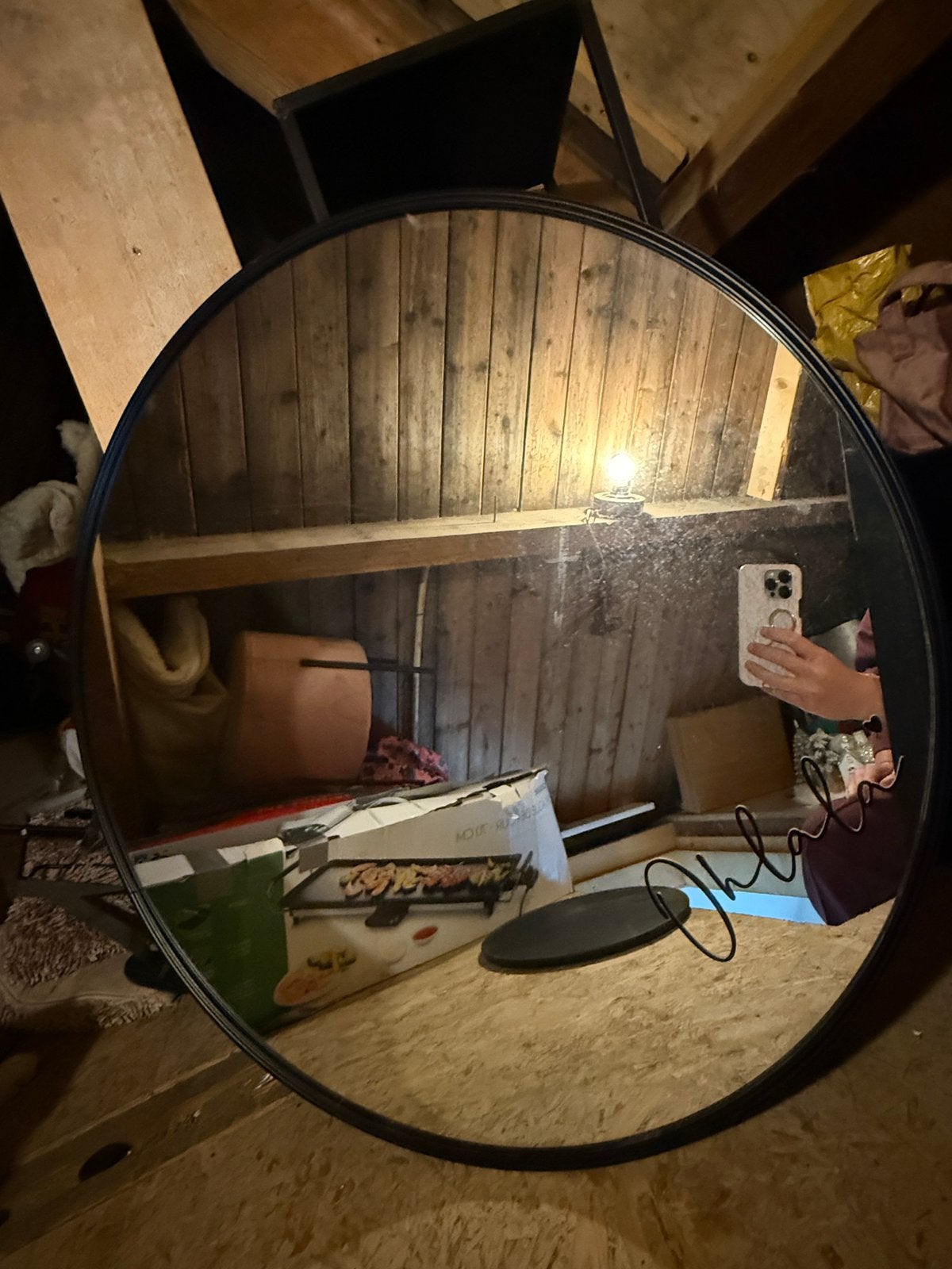 Grote ronde spiegel, Huis en Inrichting, Ophalen, Zo goed als nieuw, Rond, Minder dan 100 cm