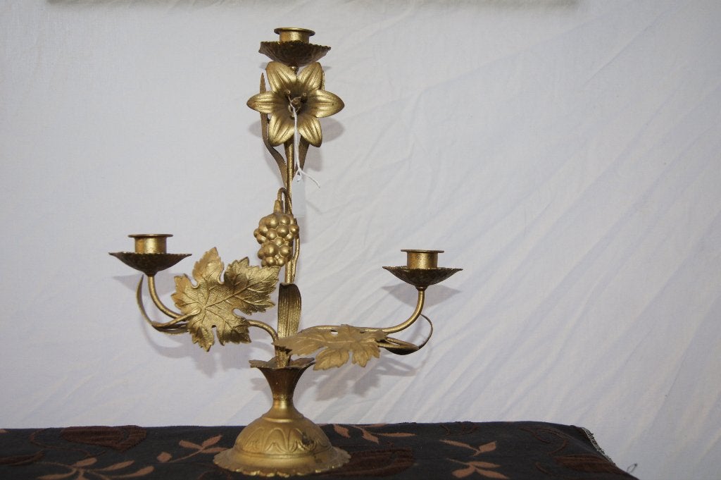 Kandelaar met druiven en bladeren, Ophalen, Overige materialen, Overige typen
