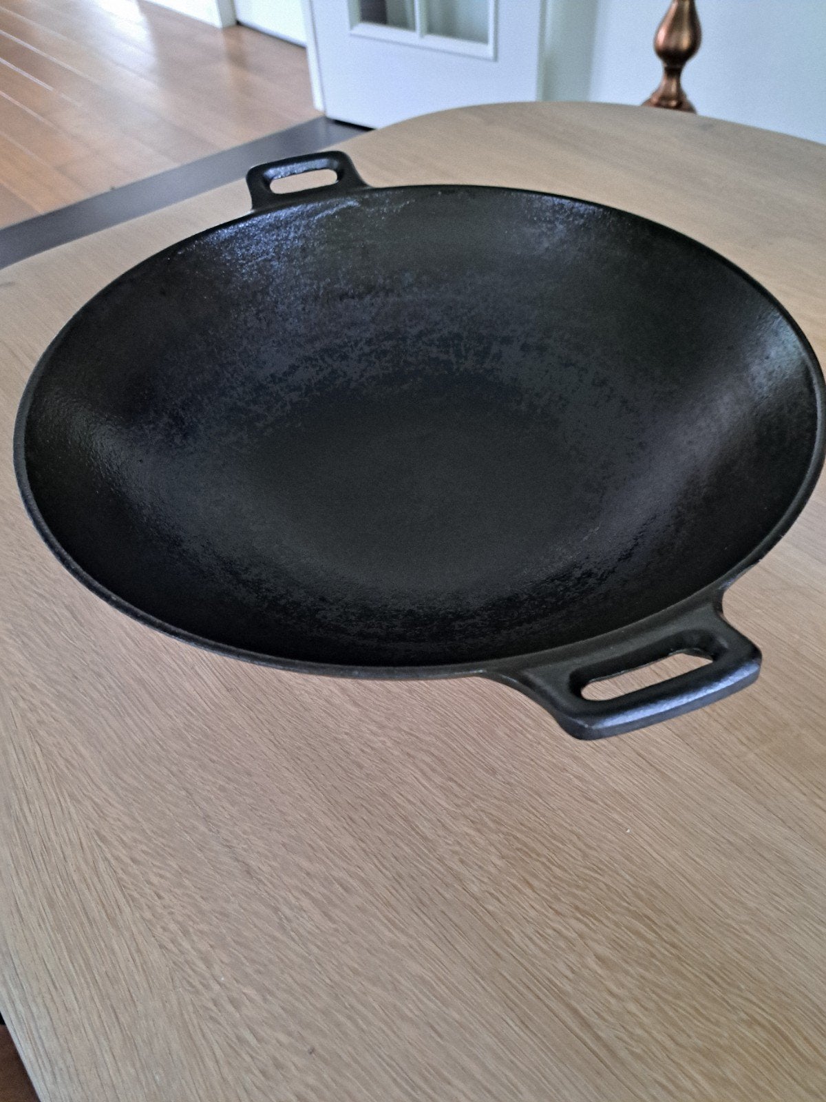 Gietijzeren Wokpan - 37 cm, Gebruikt, Gietijzer, Ophalen of Verzenden, Geschikt voor inductie