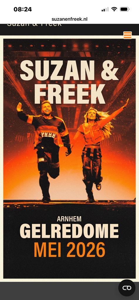 4 staanplaatsen vrijdag 29 mei Suzan&Freek, 50 EUR per kaart, Tickets en Kaartjes, Drie personen of meer