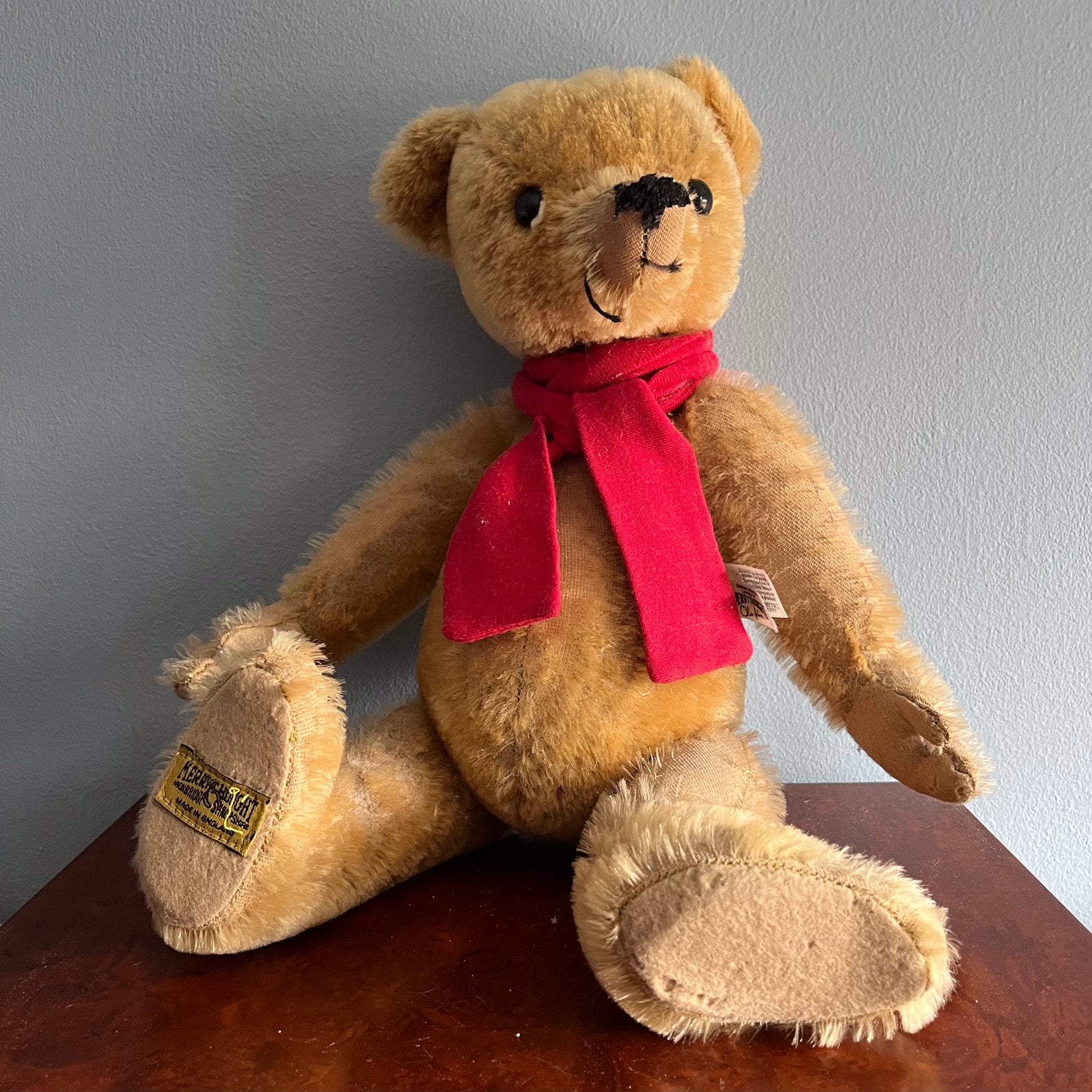 Teddybeer met beweegbaar hoofd, Merrythought, 42cm, Ophalen of Verzenden, Gebruikt, Stoffen beer, Overige merken