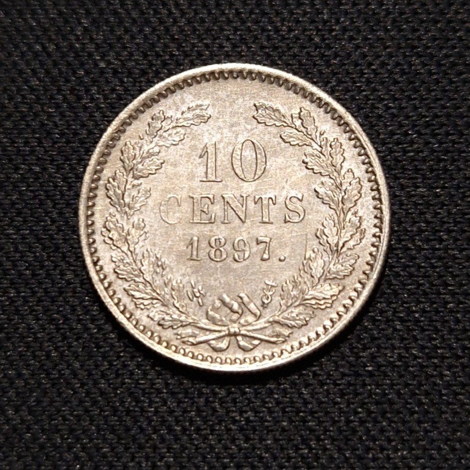 10 cent 1897, Postzegels en Munten, Verzenden, Zilver, 10 cent, Koningin Wilhelmina