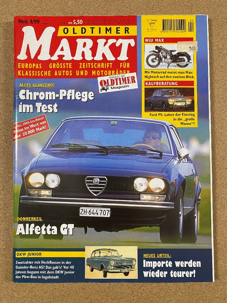 Oldtimer Markt 4 1999 Duits, Verzenden, Gelezen, Algemeen