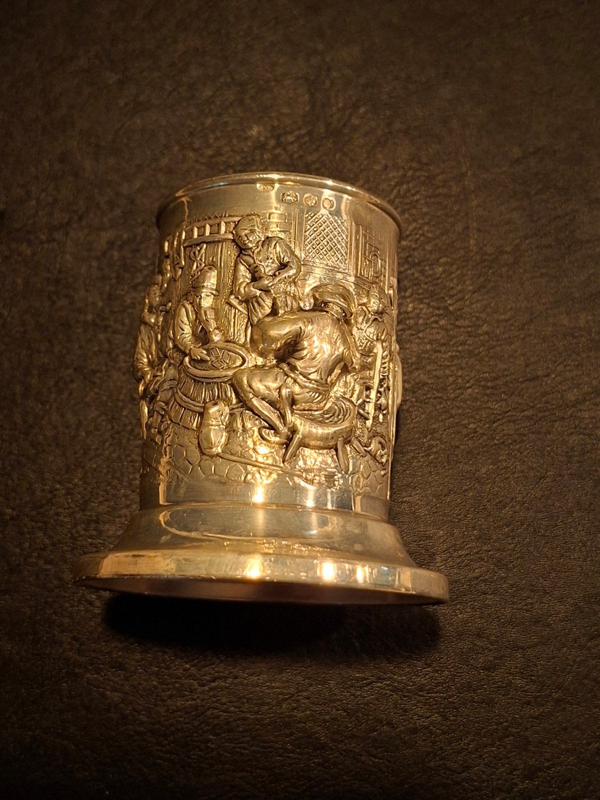 Zilver 835 vaasje/potje Hollands tafereel, Ophalen of Verzenden, Zilver