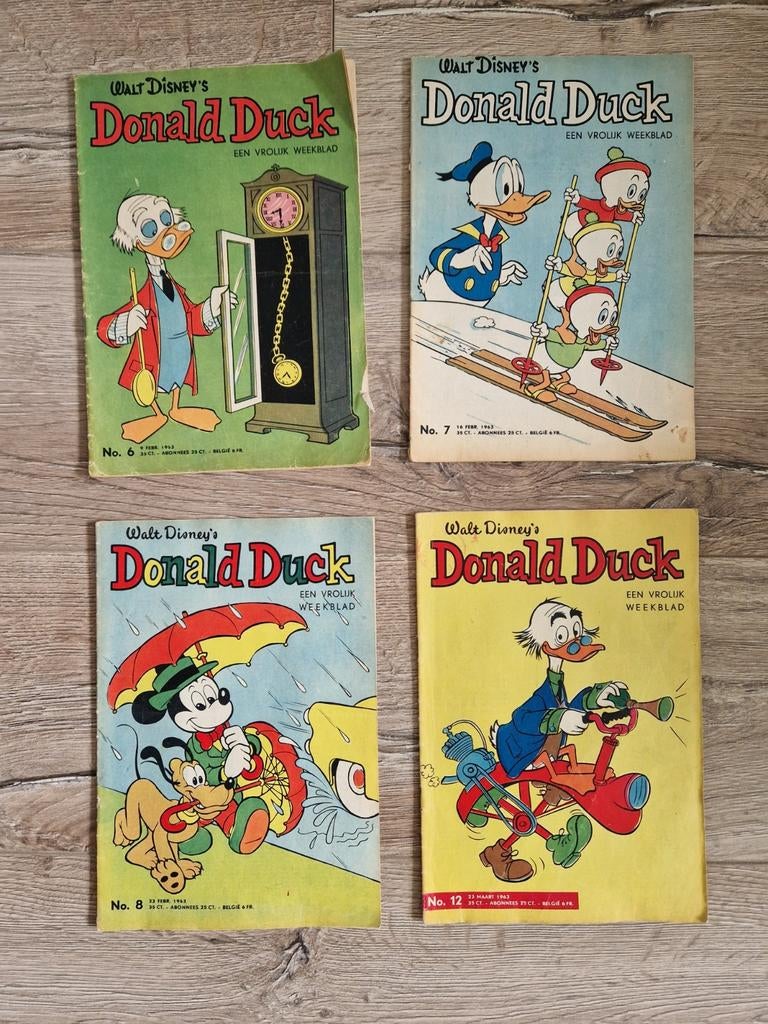 4 Donald Ducks uit 1963, Ophalen of Verzenden, Gelezen