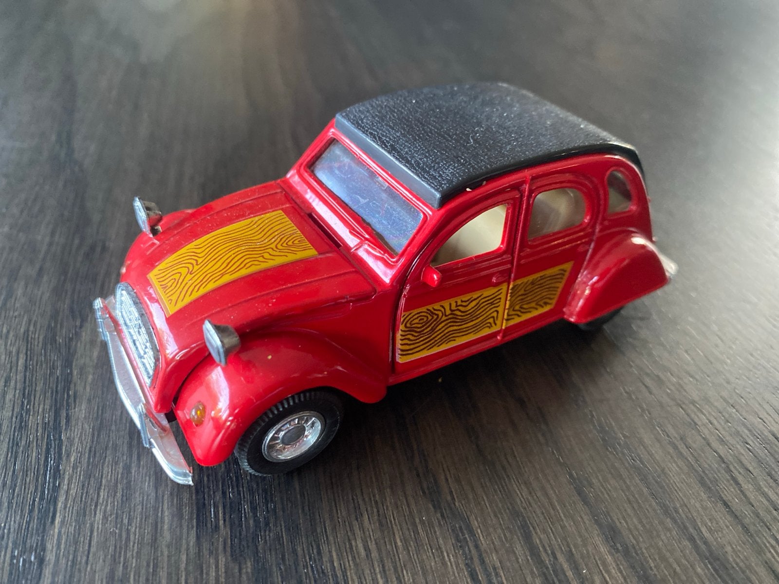 Vintage Rode Citroën 2CV Speelgoedauto, Kinderen en Baby's, Ophalen of Verzenden, Gebruikt
