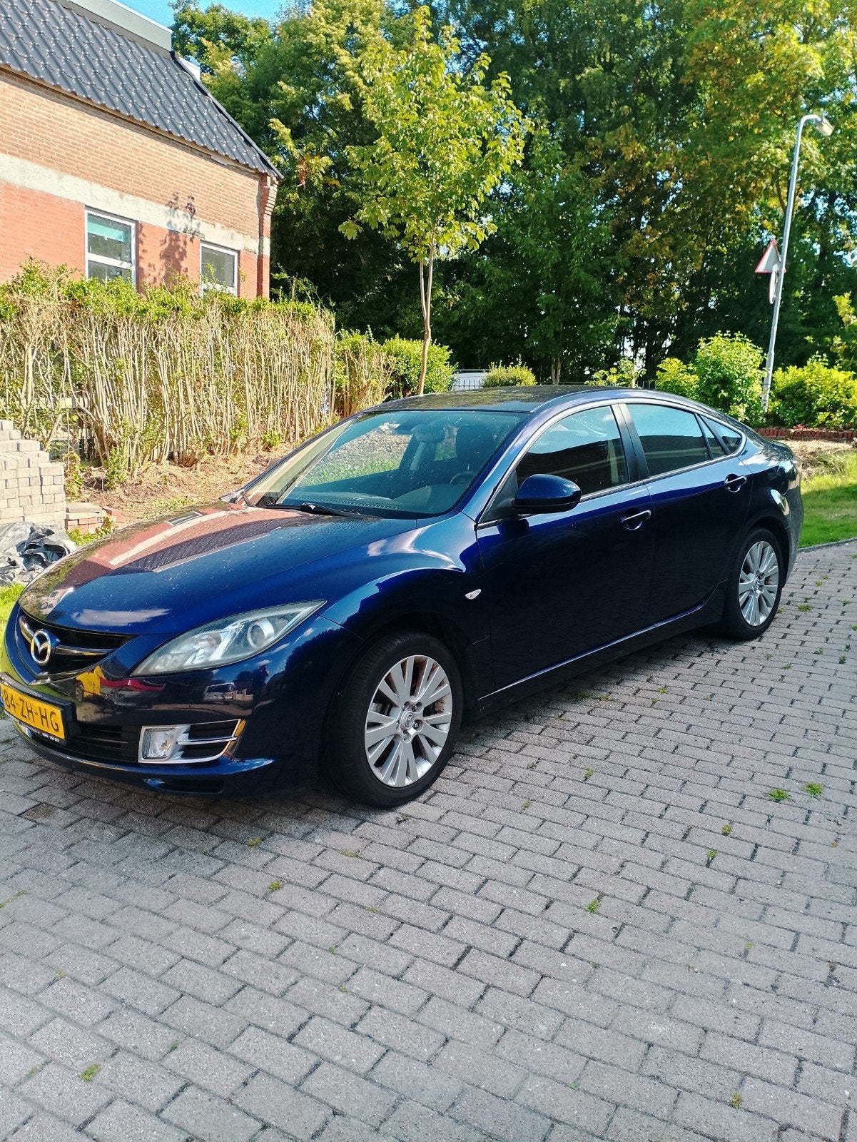 Mazda 6 1.8 Sport Hatchback 2008 Blauw, Auto's, Mazda, Voorwielaandrijving, 1295 kg, 4 cilinders, Blauw
