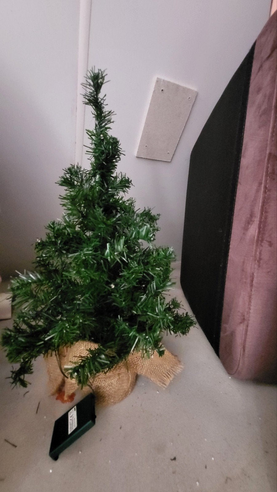 set van 2 mini kunst kerstboompjes incl verlichting, Ophalen of Verzenden