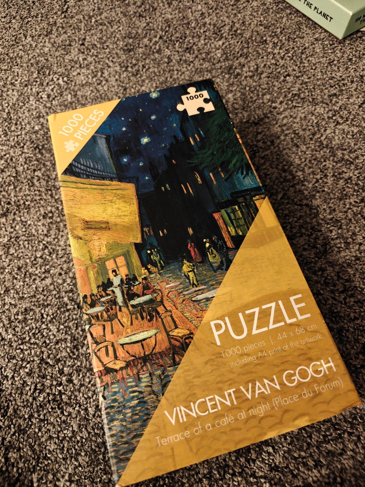 Vincent van Gogh - Terras van café bij nacht (1000 stukjes), Ophalen of Verzenden, 500 t/m 1500 stukjes, Zo goed als nieuw, Legpuzzel