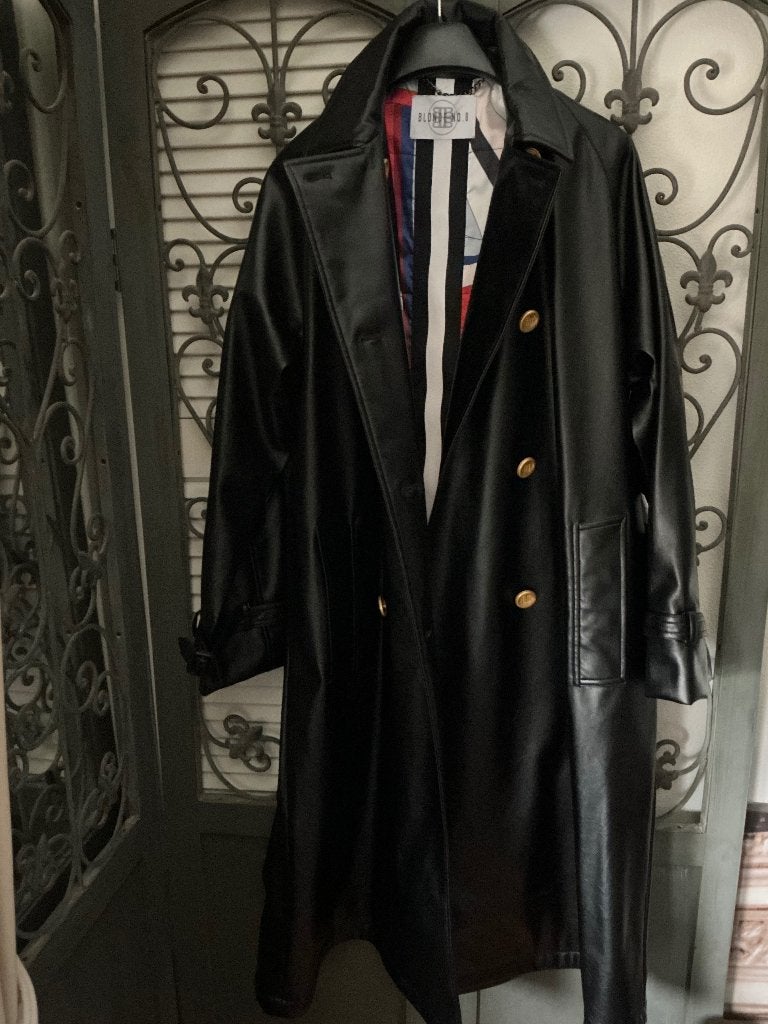 BLONDE NO.8 APARTE TRENCHCOAT PU LEER ZWART XL NIEUW € 400,-, Verzenden, Zwart, Maat 46/48 (XL) of groter, Nieuw