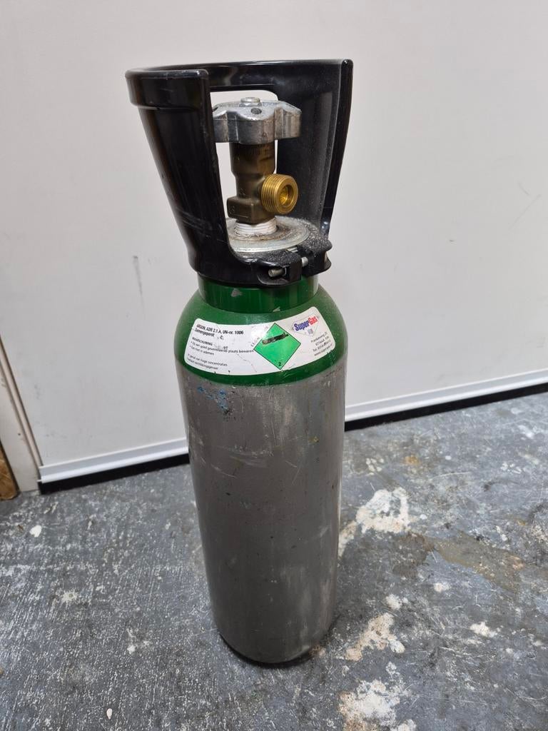 Argon gasfles SuperGas - ADR 2.1.A, UN-nr. 1006, Doe-het-zelf en Verbouw, Ophalen of Verzenden, Gebruikt