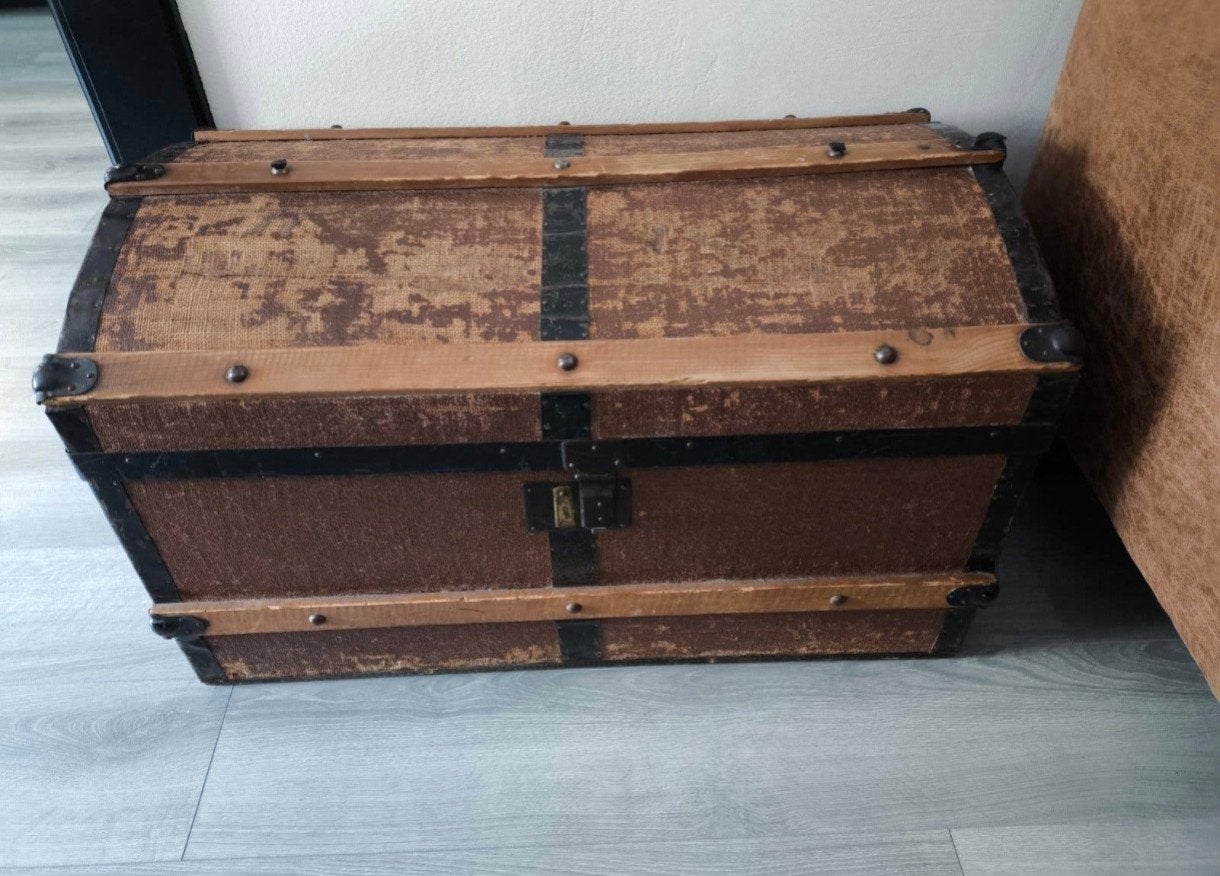 Mooie, stevige houten kist voor opslag, Ophalen, Gebruikt, Overige houtsoorten
