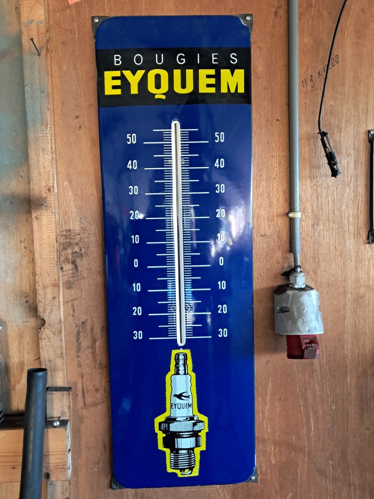 Vintage EYQUEM Bougies Thermometer - Decoratief, Buitenthermometer, Gebruikt, Metaal, Ophalen of Verzenden