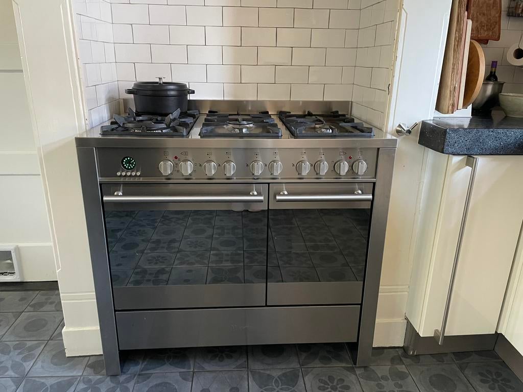 M-system 6 pits gasfornuis met 2 ovens, Witgoed en Apparatuur, Fornuizen, Ophalen, Gebruikt, 60 cm of meer, Gas