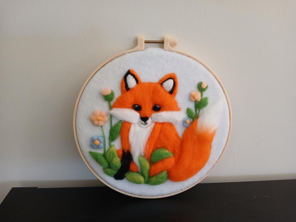 Wol vilten schilderij vos, Ophalen of Verzenden, Nieuw, Figuurtje(s)