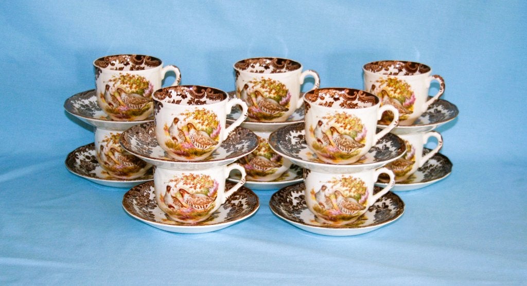 Royal Worcester Palissy " Game Series " Kop & Schotel, Royal Worcester, NVT, Ophalen of Verzenden, Zo goed als nieuw